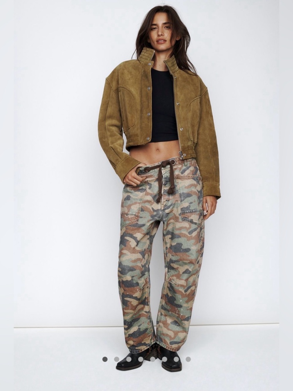 *NWOT Free People We The Free Moxie Low-Slung Printed Barrels